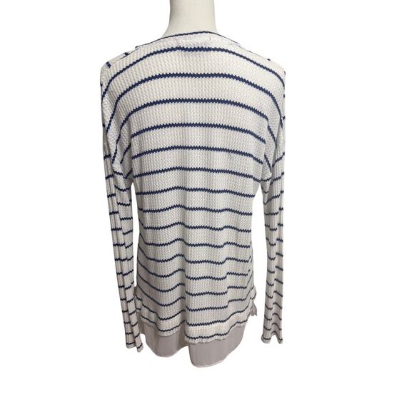 Anthropologie Stripped Women's Crewneck Sweater Whie/Blue Size Large - Picture 6 of 11